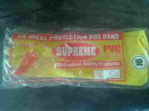 Safety PVC Hand Gloves For Chemical Handling, Cuff Length 16-20 Inches