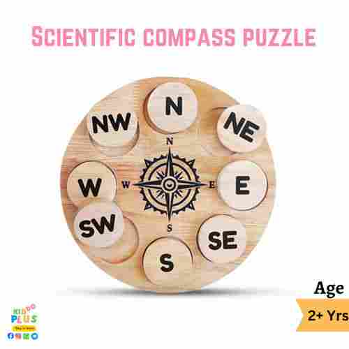 Wooden Montessori Activity Toy Compass Puzzle - Cardinal Directions 