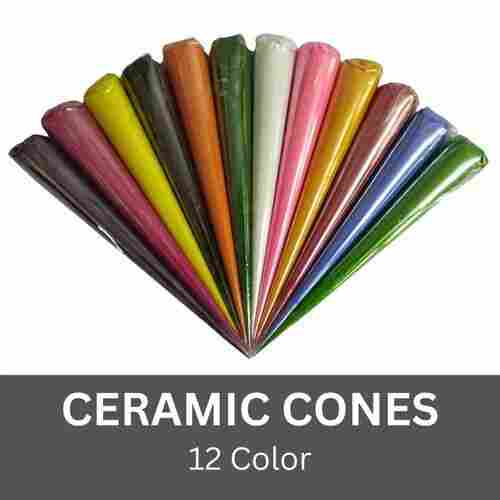 Multicolored Ceramic Cones For Arts Crafts And Decorative Purposes, Pack Of 12 Pieces