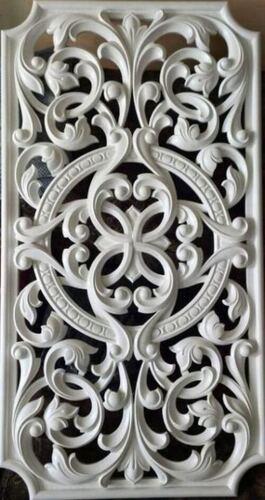 White Hand Carved Marble Jaali For Home And Hotel Usage