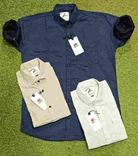 Men Plain Cotton Full Sleeves Shirt For Formal Wear