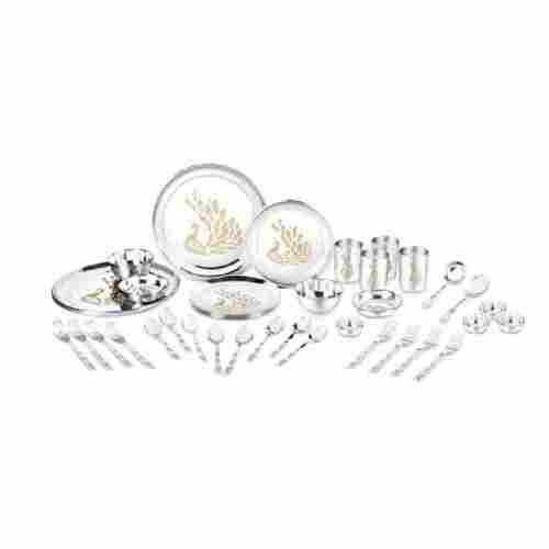 Rust Free Stainless Steel Peacock Dinner Set Of 42 Pieces