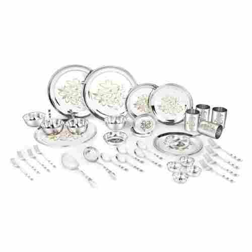 Silver Color Stainless Steel Glory Dinner Set Of 42 Pieces