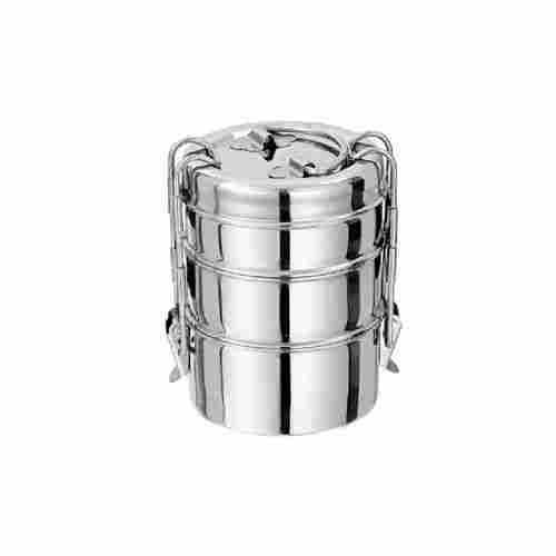 8x3 Plain 3-Tier Stainless Steel Tiffin Carrier