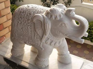 White Marble Elephant Statue For Interior Decoration