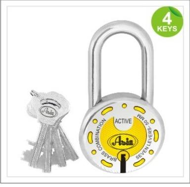 Asia Lock Long Shackle Active 50Mm With 4 Keys Application: Doors