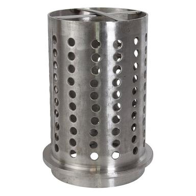 Stainless Steel Silver Cylindrical Perforated Flask
