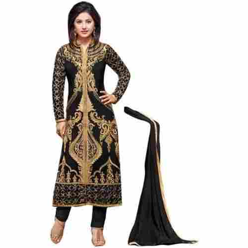 Golden Black Salwar Suit With Dupatta For Party Wear