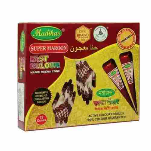 A Grade 100% Pure And Natural Maroon Instant Heena Cone