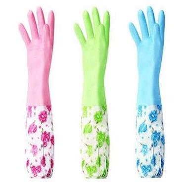 Available In Different Of Colors Flock Lined And Non-Flock Lined Household Pvc Gloves