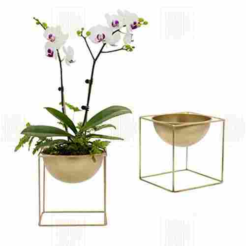 Metal Plant Stand With Planter Set Of 2 Pieces