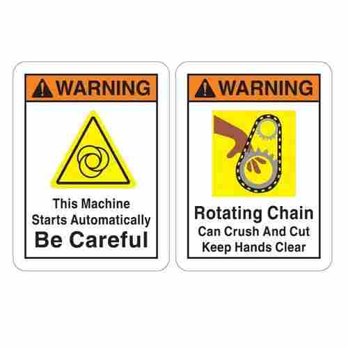Poly Carbonate Stickers For Warring Sign Use