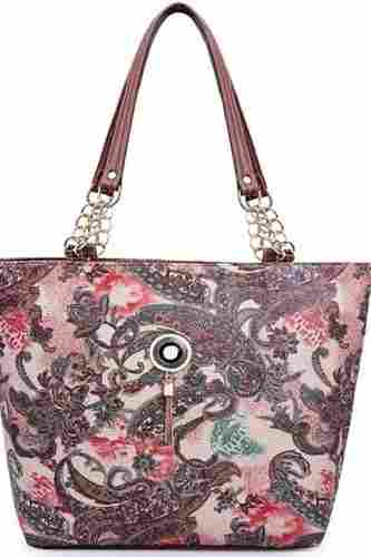 Printed Cotton Ladies Handbag For College And Office Use