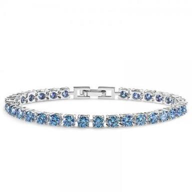 6.1ct-8.3ct 3.0mm D Color Round Cut White Gold Plated 925 Silver Moissanite Tennis Bracelet