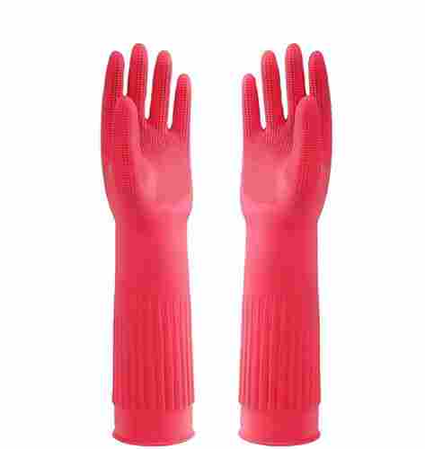 Full Finger Flock Lining Household Rubber Hand Gloves