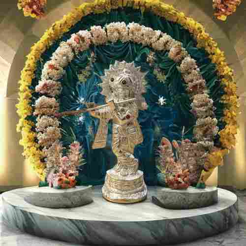 8 Inches Aluminium Krishna Statue