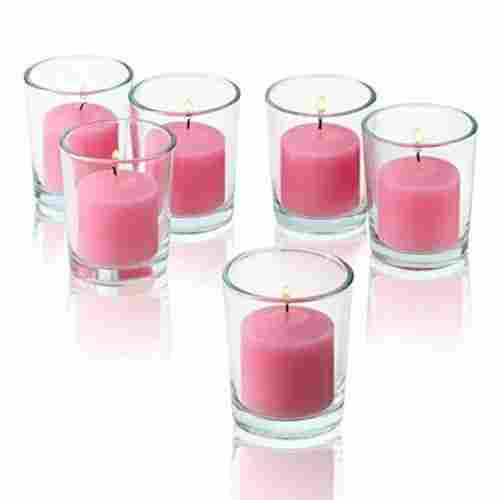 Cylindrical Pure Paraffin Pink Votive Candle