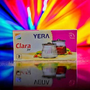 Transparent Glass Clara Jar For Storage Use