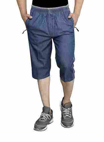 Fade Resistant Regular Fit Plain Casual Wear Readymade Mens Capri Pants