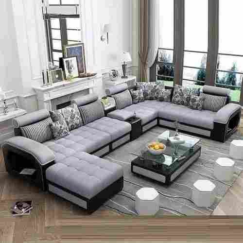 Six Seater Leather Living Room U Shaped Sofa Set