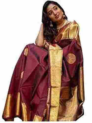 Party Wear Shrink Resistant Printed Designer Kanchipuram Silk Sarees For Ladies