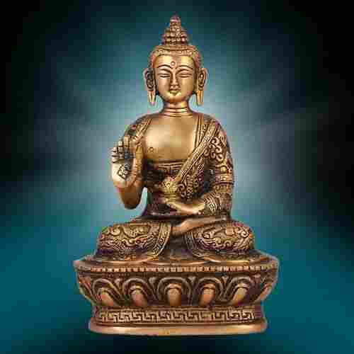 Home Decoration Gold Plated Brass Buddha Statue