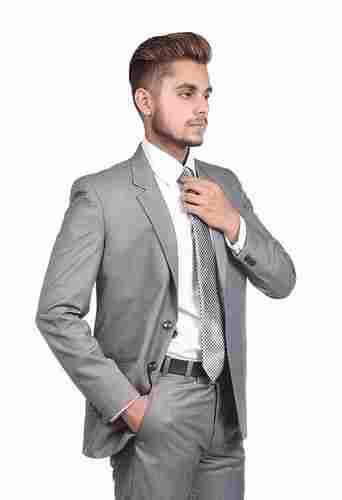 Plain Pattern Full Sleeves Mens Formal Two Piece Suits