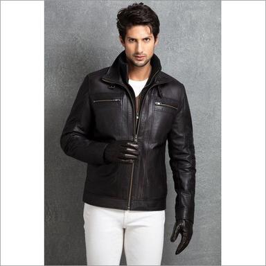 Mens Black Leather Jacket For Casual Wear