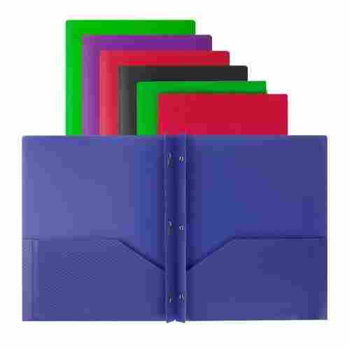 Hot Selling Assorted Color File Folder Durable Plastic Organizer Folder Double Pocket Folders with Prongs
