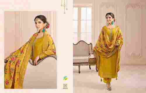 Ladies Printed Silk Salwar Suit For Party Wear
