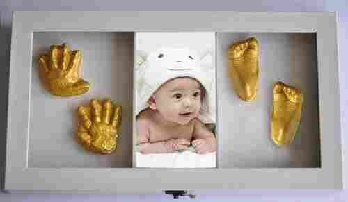Happyimprints 3d Beginner White Frame Gold Casting Imprints And Impressions Of Hand And Legs For Kids