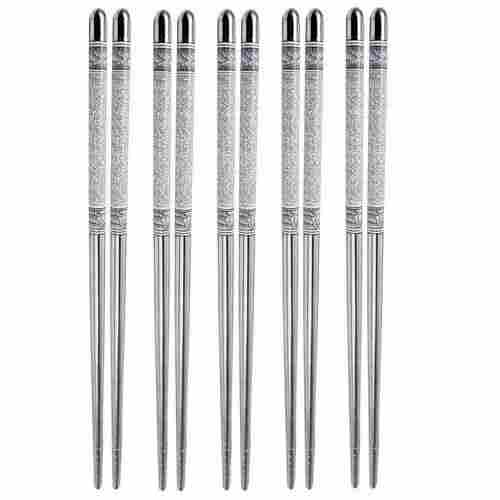 Mitsico5 Pairs Reusable Metal Stainless Steel Chopsticks