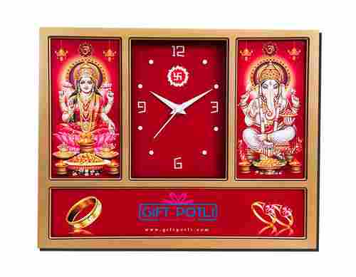 Promotional Gifts Golden Laxmi Ganesh Wall Clock