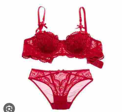 Red Color Stylish And Comfortable Ladies Bra Panty Set