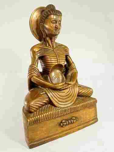 Antique Fasting Buddha Handmade Statue