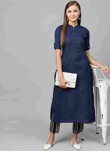 Comfortable And Washable Plain Casual Wear Ladies Kurtis