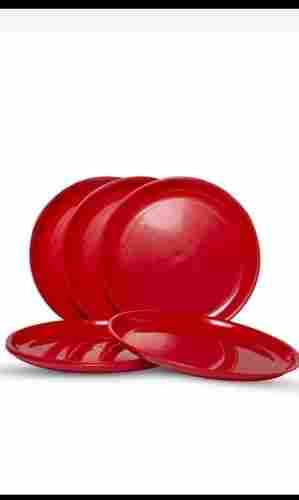 Dishwasher Safe, Heat Resistant, Plain Red Plastic Dinner Plates