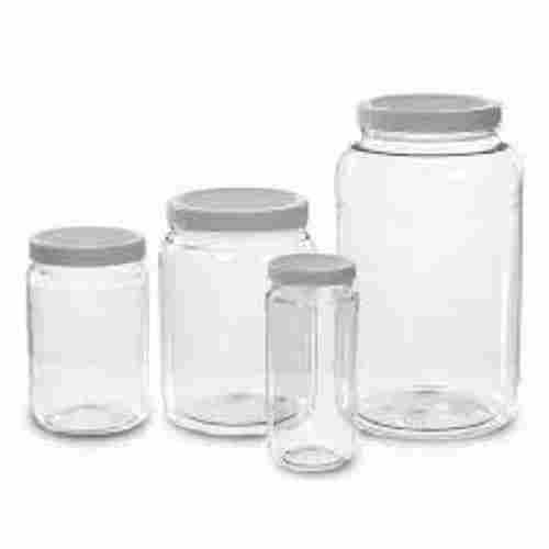 Multiple Sizes Round Shape Transparent Pet Jars 