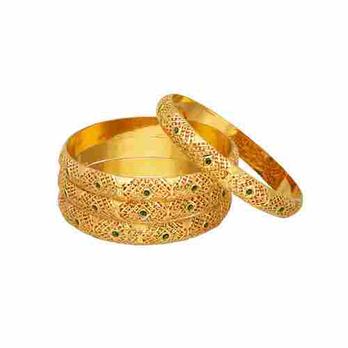 Round Shape Gold Color Fancy Bangles For Birthday,Anniversary And Festive