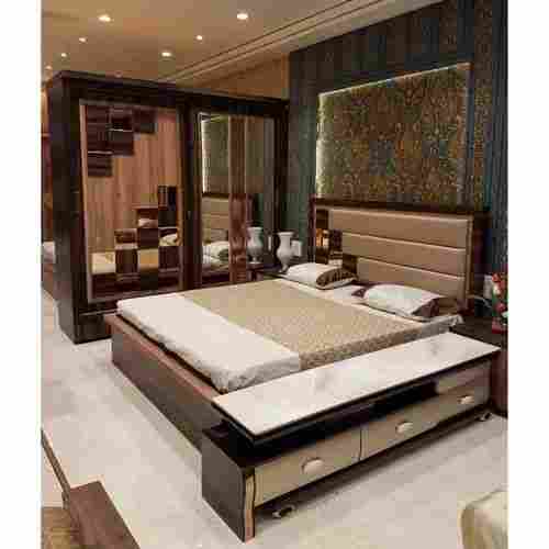 Indian Style Polished Finish Termite Resistant Wood Bedroom Furniture