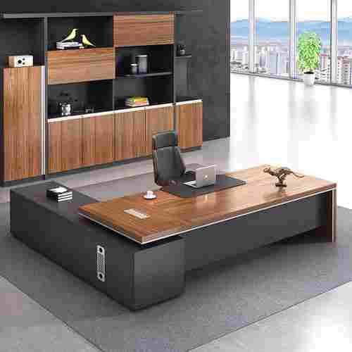 Free Stand Polished Finish Termite Resistant Solid Wooden Modular Office Furniture