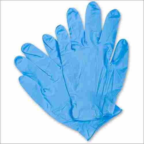 Blue Plain Disposable Nitrile Full Finger Hand Gloves