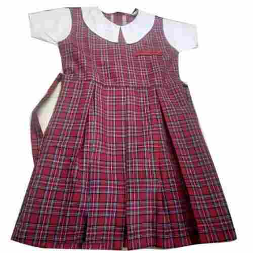 Primary School Girl Cotton Uniform Frock