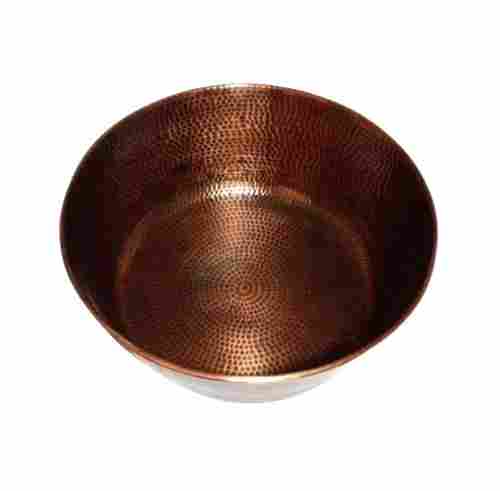 Hammered Round Copper Pedicure Bowl
