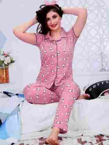 Washable And Skin Friendly Multi-Color Printed Ladies Nightsuits