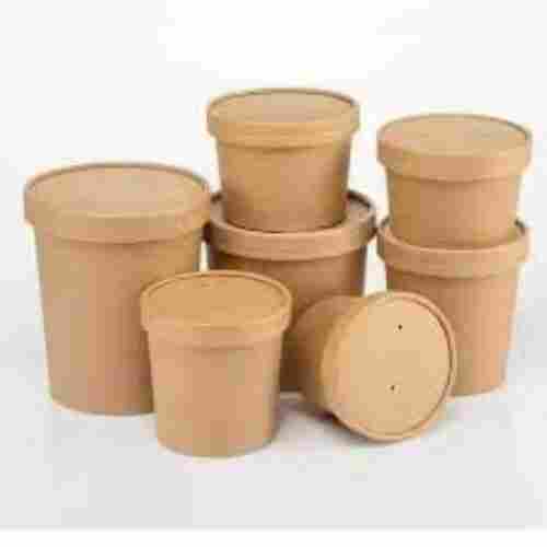 Round Shape Kraft Paper Food Container For Home And Hotel