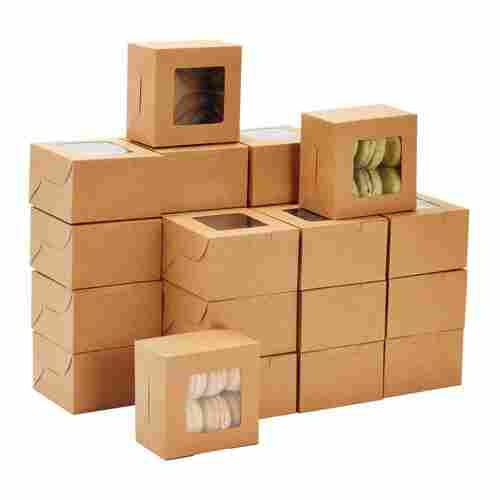 Lightweight And Portable Square Shape Plain Cardboard Pastry Food Box