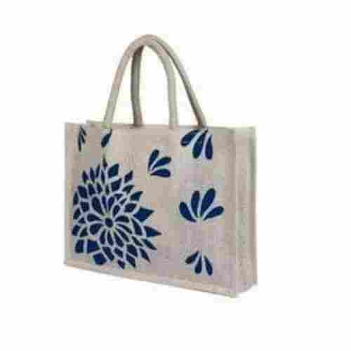 Eco-Friendly Lightweight Printed Jute Carry Bags With Rope Handle
