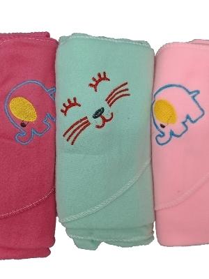 Soft Skin Friendly Hooded Baby Blanket Set of 3 Pieces