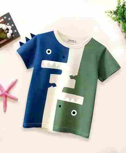 Multi-Color Printed Short Sleeves Round Neck Kids T-Shirts